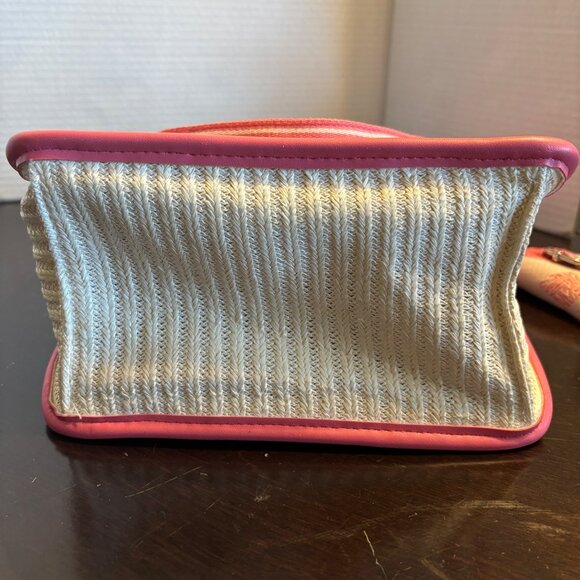 Steven Madden Pink & White Woven Crossbody Bag With Adj Strap & Interior Pockets - Picture 15 of 15